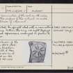Skeith Stone, NO50SE 17, Ordnance Survey index card, page number 2, Verso