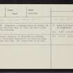 Balmachie, NO53NW 13, Ordnance Survey index card, Recto