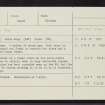 Cairn Knap, NO54NE 3, Ordnance Survey index card, Recto