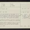 Dumbarrow Hill, NO54NE 5, Ordnance Survey index card, Recto