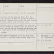 West Grange Of Conon, NO54NE 12, Ordnance Survey index card, page number 2, Verso