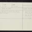 Craichie, NO54NW 7, Ordnance Survey index card, Recto