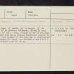 Dunnichen, NO54NW 8, Ordnance Survey index card, Recto