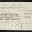 Girdle Stane, NO54NW 10, Ordnance Survey index card, Recto