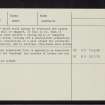 Elliot Water, NO54SE 7, Ordnance Survey index card, page number 2, Verso