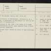 Fuirdstone Castle, NO55NW 23, Ordnance Survey index card, Recto
