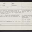 Auchenreoch, NO56NE 22, Ordnance Survey index card, Recto