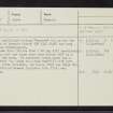 Kirkton Of Menmuir, NO56SW 15, Ordnance Survey index card, Recto