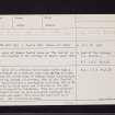 Shanno Castle, NO57NE 1, Ordnance Survey index card, page number 1, Recto