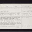 Finzean, NO59SE 1, Ordnance Survey index card, page number 1, Recto