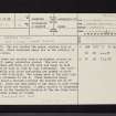 Wester Clune, NO59SE 7, Ordnance Survey index card, page number 1, Recto