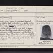 Crail, Priory Dovecot, NO60NW 12, Ordnance Survey index card, page number 1, Recto