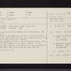 Dun Castle, NO65NE 1, Ordnance Survey index card, Recto