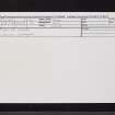 House Of Dun, Mausoleum, NO65NE 2, Ordnance Survey index card, Recto