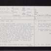 Braikie Castle, NO65SW 20, Ordnance Survey index card, page number 1, Recto