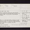 Marykirk, Market Cross, NO66NE 8, Ordnance Survey index card, Recto