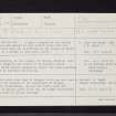 St Ringan's Cairn, Redstone Hill, NO67NE 15, Ordnance Survey index card, Recto