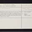 Keith's Muir, NO79NE 15, Ordnance Survey index card, Recto