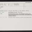 Ury House, NO88NE 13, Ordnance Survey index card, Recto