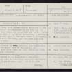 Muchalls Castle, NO89SE 6, Ordnance Survey index card, page number 1, Recto