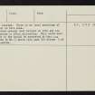 Oronsay, Lochan Cille Mhoire, NR38NE 3, Ordnance Survey index card, page number 2, Verso