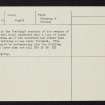 Colonsay, Beinn Arnicil, NR39SE 34, Ordnance Survey index card, page number 2, Verso