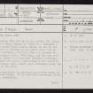 Islay, Dun Fhinn, NR45SW 2, Ordnance Survey index card, page number 1, Recto