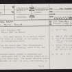 Islay, Kilslevan, NR46NW 3, Ordnance Survey index card, page number 1, Recto