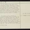 Balnagleck, NR62NE 23, Ordnance Survey index card, page number 2, Verso