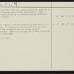 Gigha, Tobar A' Bheathaig, NR65SE 23, Ordnance Survey index card, page number 2, Verso