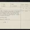 Corr Eilean, NR67NE 7, Ordnance Survey index card, Recto