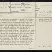 Macharioch Farm, Motte, NR70NW 3, Ordnance Survey index card, page number 1, Recto
