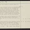 Balnabraid, NR71NE 2, Ordnance Survey index card, page number 2, Verso
