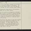 Kildalloig, NR71NW 11, Ordnance Survey index card, page number 2, Verso