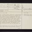 Saddell Castle, NR73SE 2, Ordnance Survey index card, page number 1, Recto