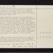 Saddell Castle, NR73SE 2, Ordnance Survey index card, page number 2, Verso