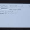 Drumnamucklach, NR74SW 7, Ordnance Survey index card, Recto