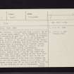 Dun Mor, NR76SE 1, Ordnance Survey index card, page number 1, Recto
