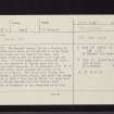 Achnamara, NR78NE 2, Ordnance Survey index card, Recto
