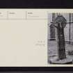 Poltalloch, Saint Columba's Chapel, Cross, NR89NW 54, Ordnance Survey index card, Recto