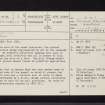 Arran, Creagdhu, NR92SE 3, Ordnance Survey index card, page number 1, Recto