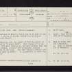 Arran, Gleann Dubh, Bruce's Castle, NR93SE 1, Ordnance Survey index card, page number 1, Recto