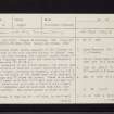 Killevin Church, NR99NE 4, Ordnance Survey index card, page number 1, Recto