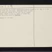 Bute, Loch Quien South, NS05NE 11, Ordnance Survey index card, page number 2, Verso