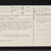 Bute, Dunagoil, NS05SE 11, Ordnance Survey index card, page number 1, Recto