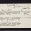 Tolland House, NS16NW 11, Ordnance Survey index card, page number 1, Recto