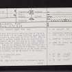 Kildoon Fort, NS20NE 6, Ordnance Survey index card, page number 1, Recto