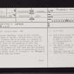 Brisbane Glen, Smith's Grave, NS26SW 5, Ordnance Survey index card, page number 1, Recto