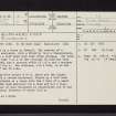 Burnhead Moor, NS27SE 18, Ordnance Survey index card, page number 1, Recto