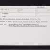 Hillhouse, NS33SW 3, Ordnance Survey index card, Recto